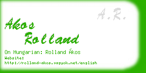 akos rolland business card