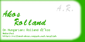 akos rolland business card